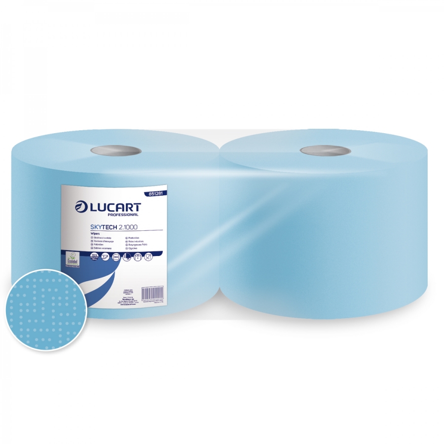 Bobine d'essuyage Bleue SKYTECH 2 1000 360M x2 Rlx | Materne Dormal